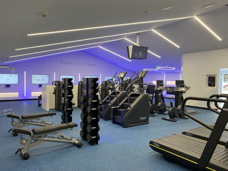Smart Gym NZ with multi-zone audio, digital displays, and smart lighting by Safe N Sound