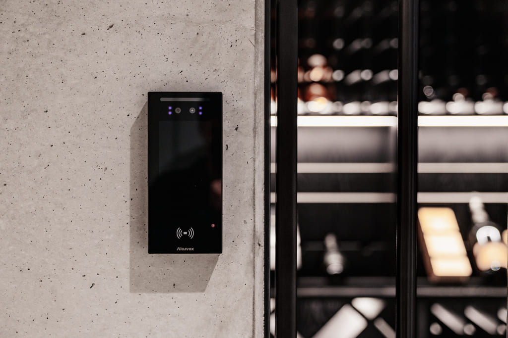 High-tech Akuvox intercom system providing secure access control for the Devonport project by Safe n Sound.