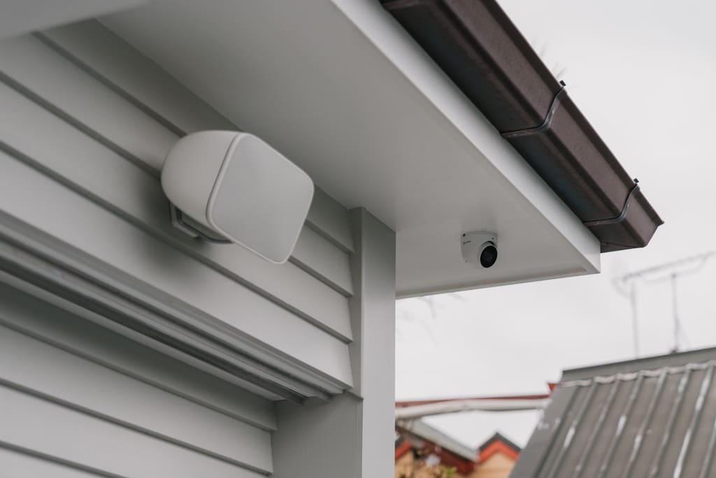 Durable outdoor speaker designed for year-round use.