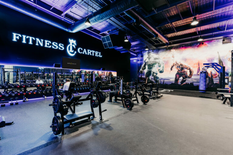 Fitness Cartel Manukau gym with integrated commercial AV, lighting and digital displays