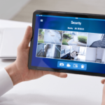 Home self security monitoring on a tablet.