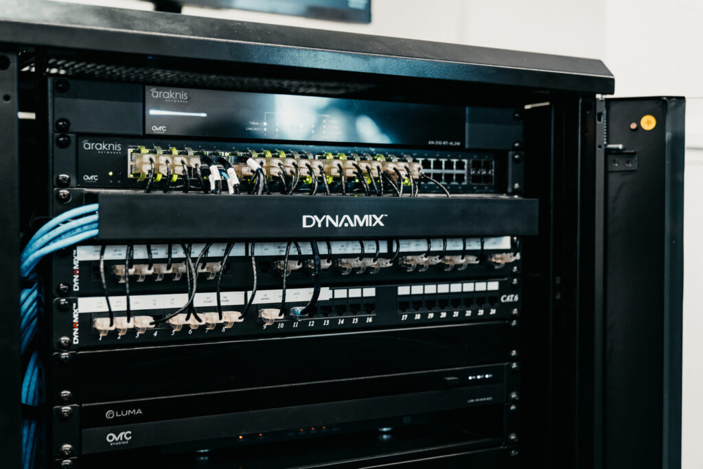 Devonport Villa |Home Audio Rack for Multi-room Sound System Home audio equipment rack with amplifiers, control systems and multi-room sound components