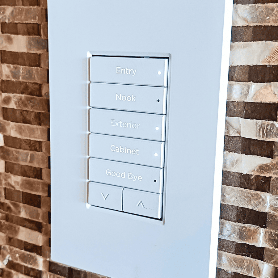 Control4 controller installed in the network cupboard at Harbourside Apartment
