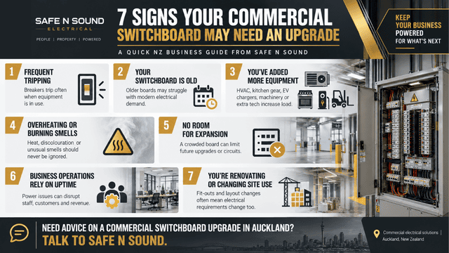 Commercial Switchboard Upgrade Auckland | 7 Warning Signs 7 signs your commercial switchboard may need an upgrade in Auckland